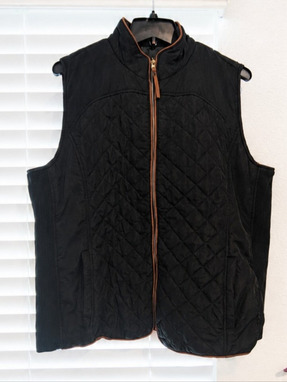 Jason Maxwell XL Quilted Puffer Vest Black Camel Full Zip Casual Outdoor